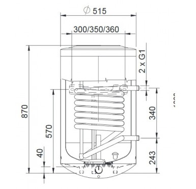 Бойлер косвенного нагрева Stout SWH-1210-000100 100 л