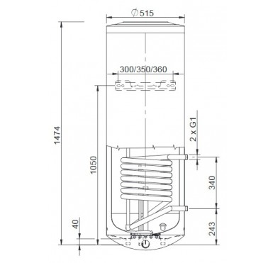 Бойлер косвенного нагрева Stout SWH-1210-000200 200 л