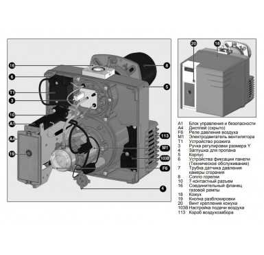 Горелка газовая Elco VG2.200 KN d3/4"-Rp3/4" одноступенчатая 130,0-200,0 кВт