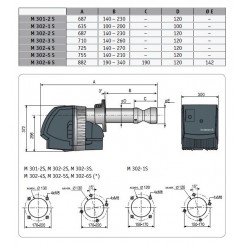 Горелка жидкотопливная De Dietrich M 302-4 S 192-275 кВт двухступенчатая