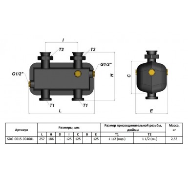 Гидравлическая стрелка STOUT 3 м3/час SDG-0015-004001