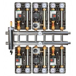 Коллектор распределительный Прокситерм с гидрострелкой, 85 кВт, 7 контуров GSK 32-7
