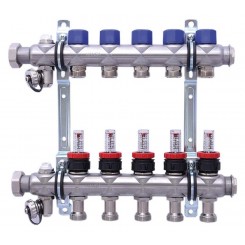 Коллектор распределительный Hansa FBH 63 1 на 5 контуров с расходомерами"