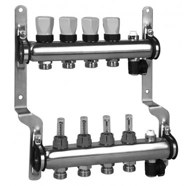 Коллектор распределительный Meibes 1 на 4 контура, с расходомерами RW 1794144"