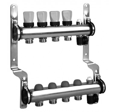 Коллектор распределительный Meibes 1 на 4 контура, с термовставками RW 1794124"