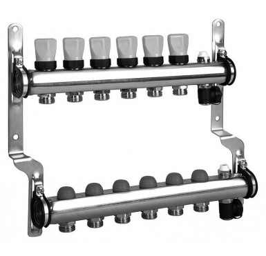 Коллектор распределительный Meibes 1 на 6 контуров, с термовставками RW 1794126"