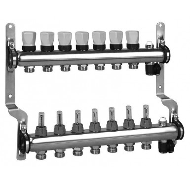 Коллектор распределительный Meibes 1 на 7 контуров, с расходомерами RW 1794147"