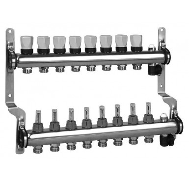 Коллектор распределительный Meibes 1 на 8 контуров, с расходомерами RW 1794148"