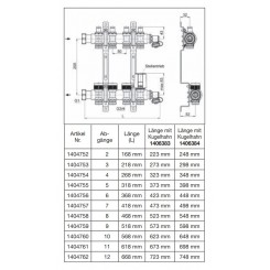 Коллектор распределительный Oventrop Multidis SFQ 1 на 10 контуров 1404760"