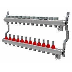 Коллектор распределительный Royal Thermo 1 на 12 контуров, с расходомерами RTE 52.112"