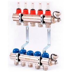 Коллектор распределительный Uni-Fitt 1 10 выходов, с расходомерами и термостатическими вентилями 440E4310"