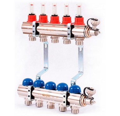Коллектор распределительный Uni-Fitt 1 10 выходов, с расходомерами и термостатическими вентилями 440E4310"