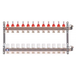 Коллектор распределительный Uni-Fitt 1 12 выходов, с расходомерами и термостатическими вентилями 450I4312"