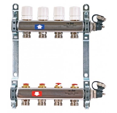 Коллектор распределительный Uni-Fitt 1 4 выхода, с регулировочными и термостатическими вентилями 451I4304"