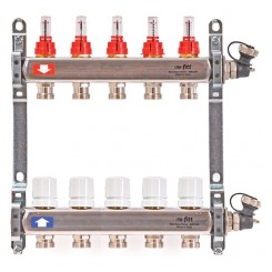 Коллектор распределительный Uni-Fitt 1 5 выходов, с расходомерами и термостатическими вентилями 450I4305"