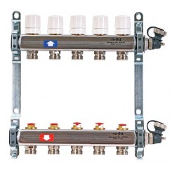 Коллектор распределительный Uni-Fitt 1 5 выходов, с регулировочными и термостатическими вентилями 451I4305"