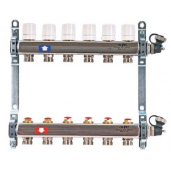 Коллектор распределительный Uni-Fitt 1 6 выходов, с регулировочными и термостатическими вентилями 451I4306"