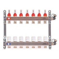 Коллектор распределительный Uni-Fitt 1 7 выходов, с расходомерами и термостатическими вентилями 450I4307"