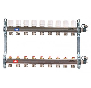 Коллектор распределительный Uni-Fitt 1 9 выходов, с регулировочными и термостатическими вентилями 451I4309"