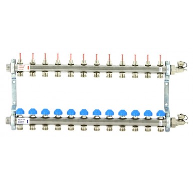 Коллектор распределительный Uni-Fitt Н 1 12 выходов, с расходомерами и термостатическими вентилями 455W4312"
