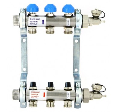 Коллектор распределительный Uni-Fitt Н 1 3 выхода с регулировочными и термостатическими вентилями 456W4303"