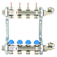 Коллектор распределительный Uni-Fitt Н 1 4 выхода, с расходомерами и термостатическими вентилями 455W4304"