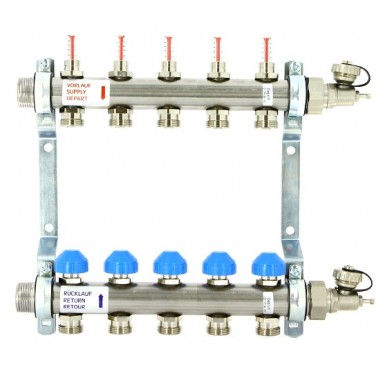 Коллектор распределительный Uni-Fitt Н 1 5 выходов, с расходомерами и термостатическими вентилями 455W4305"