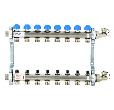 Коллектор распределительный Uni-Fitt Н 1 8 выходов с регулировочными и термостатическими вентилями 456W4308"