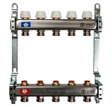 Коллектор STOUT из нержавеющей стали без расходомеров 5 выходов SMS 0922 000005