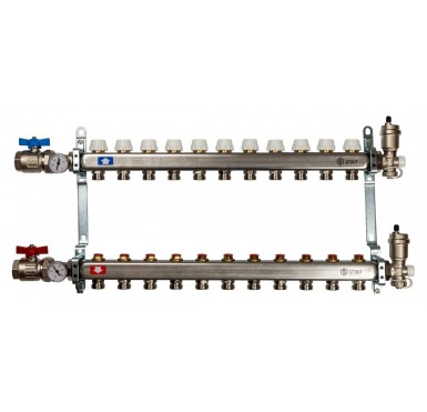 Коллектор STOUT из нержавеющей стали без расходомеров в сборе 11 выходов SMS 0912 000011