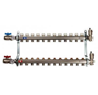 Коллектор STOUT из нержавеющей стали без расходомеров в сборе 12 выходов SMS 0912 000012