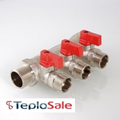 Коллектор Valtec с отсекающими кранами 3/4" х 1/2" на 2 отвода