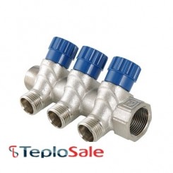 Коллектор Valtec с регулирующими вентилями и наружной резьбой 3/4" х 1/2" на 4 отвода