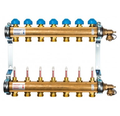 Коллектор Watts HKV/T-7 на 7 контуров, с расходомерами 10004201