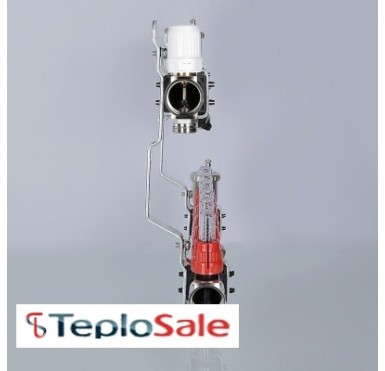 Коллекторный блок Valtec 1" x 3/4", "евроконус" со встроенными расходомерами на 3 контура