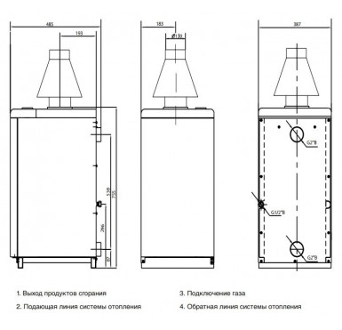 Газовый напольный электронезависимый котел Protherm Волк 12KSO