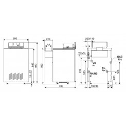 Напольный атмосферный газовый котел Buderus Logano G124-24 WS (8732204648)