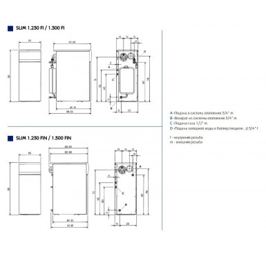 Напольный газовый атмосферный котел Baxi SLIM 1.300 Fi