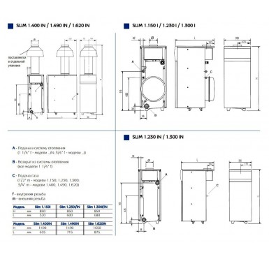 Напольный газовый атмосферный котел Baxi SLIM 1.300 iN